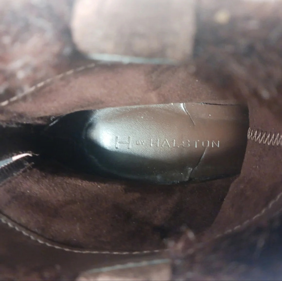 HALSTON | Vintage 1990s Cindy brown suede and faux fur boots - Picture 5 of 12